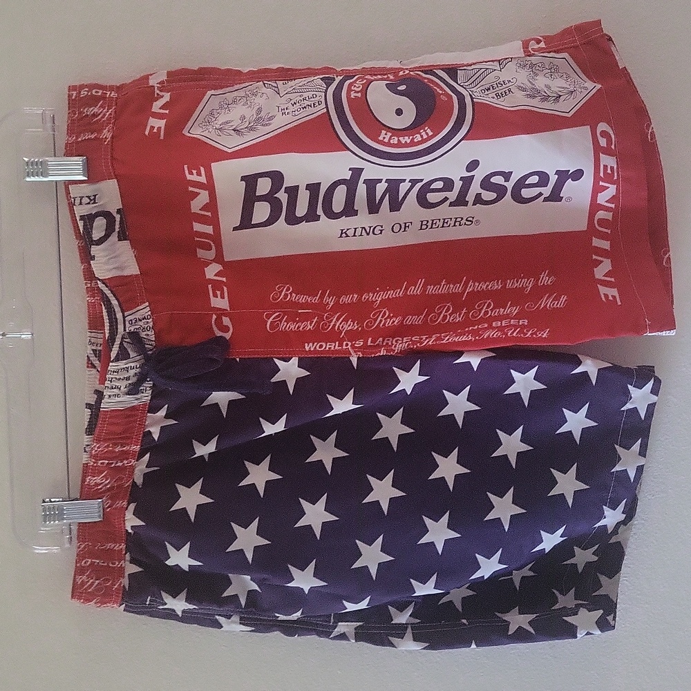 Men’s swimsuit trunks Budweiser American flag